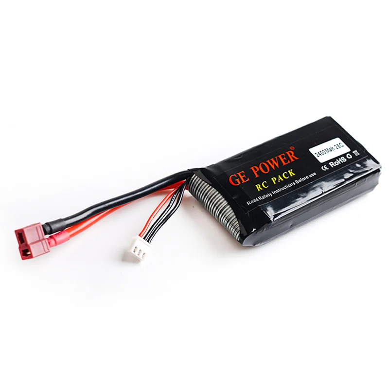 Обновленный Rc Lipo аккумулятор 2S 7 4 V 2400mah 25C Max 30C для Wltoys 12428 12423 1:12 RC автозапчасти |