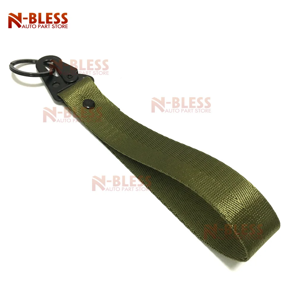 no logo Army green 1 шт. Универсальный брелок для ключей держатель для ремня нейлоновые зажимы Хранитель с 1 брелок с крючками Карабин Пряжка для Molle лямки ремень, черный - Название цвета: no logo Army green