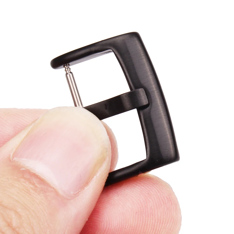 Stainless Steel Watch Band Buckle 16 18 20 22mm Silver Black Brushed Metal Watchbands Strap Clasp Accessories