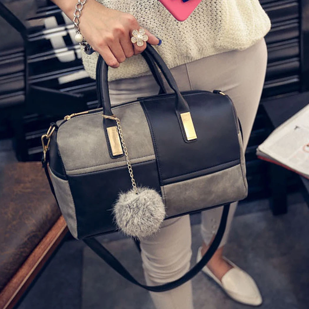 2018 Новый Портативный лоскутное Hasp Дамы Женская кожа плечо сумка Crossbody монета