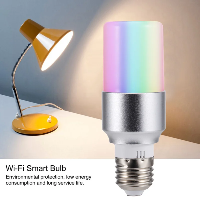 Умная лампа WiFi E27/B22/E14 7 Вт RGBW с регулируемой яркостью беспроводной Пульт