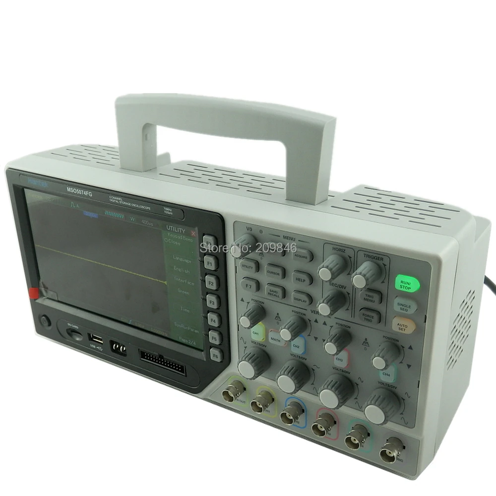 Hantek MSO5074FG 70MHz 4CH Oscilloscope + 8CH Logic Analyzer 25MHz Arb.Waveform Generator 1Gsa/s 1M Record | Инструменты