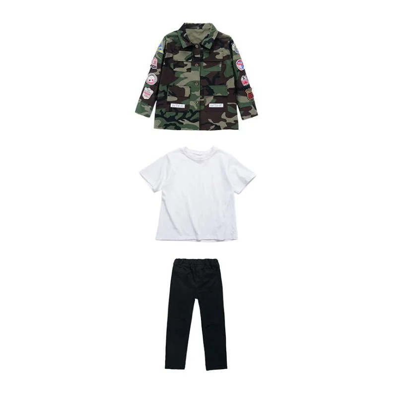 Kid Loose Jacket Camouflage Jogger Pants Hip Hop Clothing Outfits Jazz Dance Costume Girls Ballroom Party Dancing Street wear |