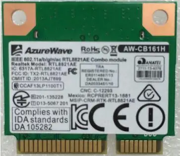 AzureWave RTL8821AE AW CB161H 433 Мбит/с 802.11AC Half Mini PCIe WLAN WIFI Bluetooth 4 0 Card|wlan wifi|wifi wlan cardmini pcie wifi card |