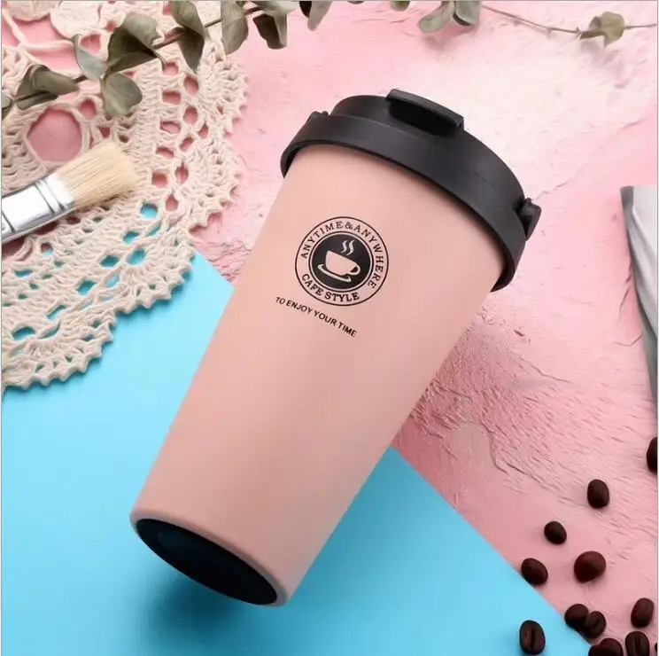 dark pink 500 мл Tumber кружка с крышкой Премиум путешествия кофе кружка из нержавеющей стали Термос стакан чашки Термос термо бутылка падения - Цвет: dark pink