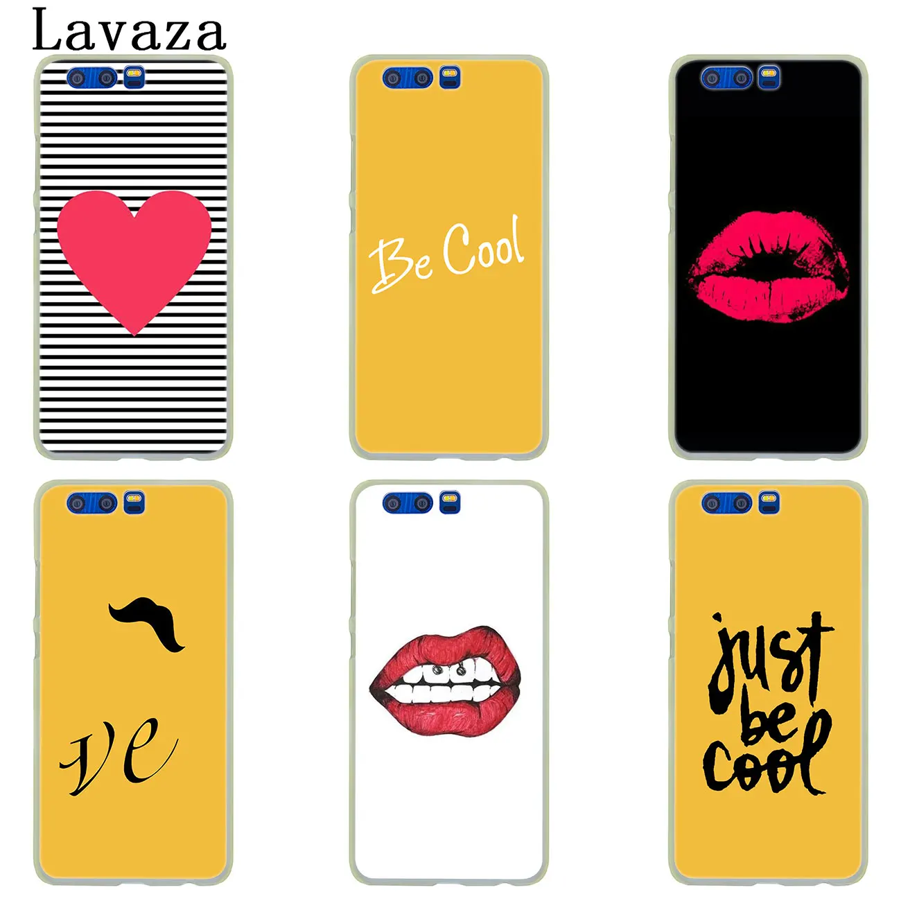 Line Text Beard Cute Yellow heart Lips Case for Huawei P30 Pro P20 P10 P9 Plus P8 Lite Mini 2016 2017 P smart Z 2019 | Мобильные