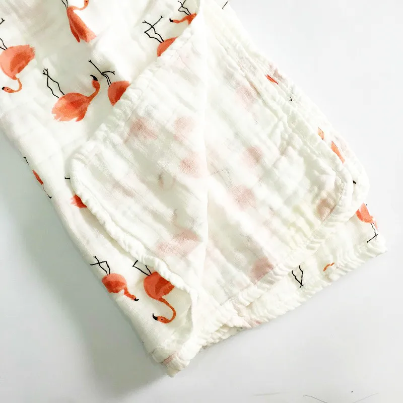 white bird Четыре/шесть слоев хлопок одеяло пеленки для новорожденного младенца муслин одеяло пеленание ребенка супер удобные постельные принадлежности одеяло s - Цвет: white bird
