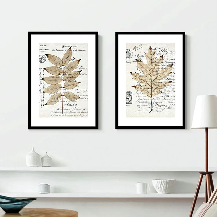 Американская кантри листья декоративная Ретро Картина Настенная живопись