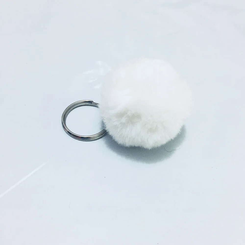 17 Colors New 4cm Mini Lovely Fluffy Rabbit Fur Ball Key Chain Pompom Artificial Keychain Women Car Bag Ring | Украшения и