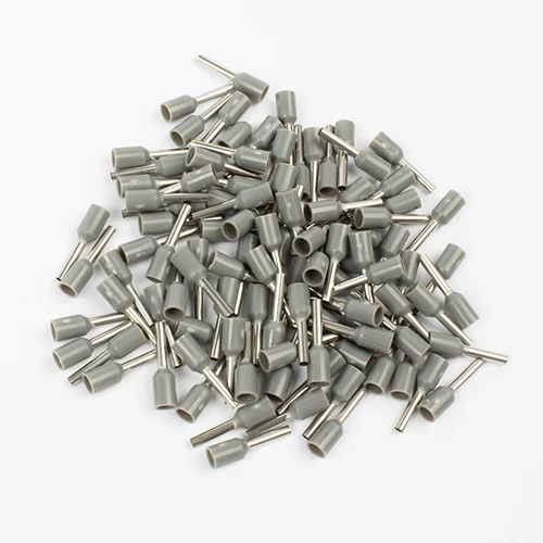 Gray DIANQI E1008 трубки Изоляционные изолированные клеммы 100 шт./упак. 1MM2 кабель провода разъем изоляционные обжимной терминал разъем для электронных сигарет - Цвет: Gray