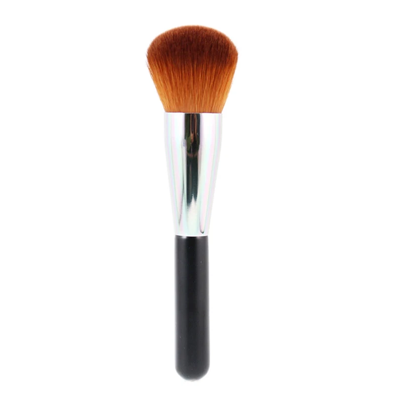 Round Brown Плоская кисть кабуки, Профессиональная Кисть для макияжа лица, пудра, Тональная основа, румяна, бронзатор, основа, косметика, кисти инструменты для красоты - Handle Color: Round Brown