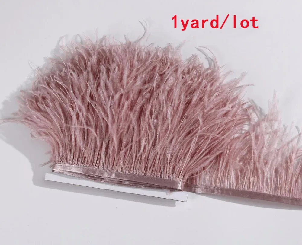 1 ярд/лот Плюмаж из страусиного пера с бахромой меховым боа и полоса для Одежда