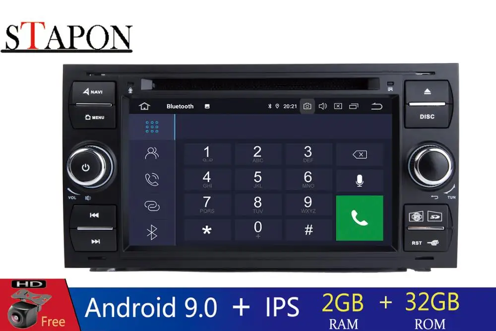 STAPON 2din Android 9 0 четырехъядерный процессор для Ford Transit/старый фокус 2 Гб ram