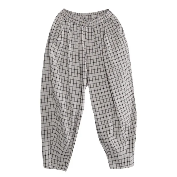 Летние брюки женские Ретро Свободные повседневные новые эластичные талии