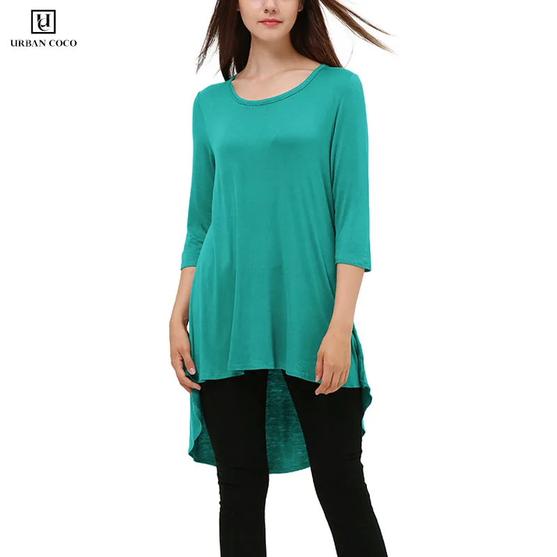 Женское Повседневное платье футболка Urban CoCo однотонное свободное с