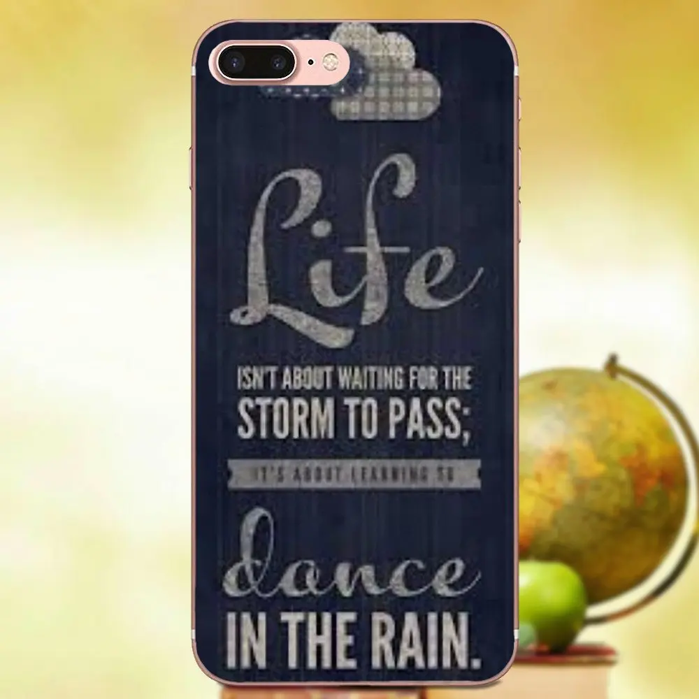 Life Quote Dance In The Rain мягкий чехол из ТПУ для Moto G G2 G3 G4 G5 HTC 530 626 628 630 816 820 One A9 M7 M8 M9 M10 E9 Plus