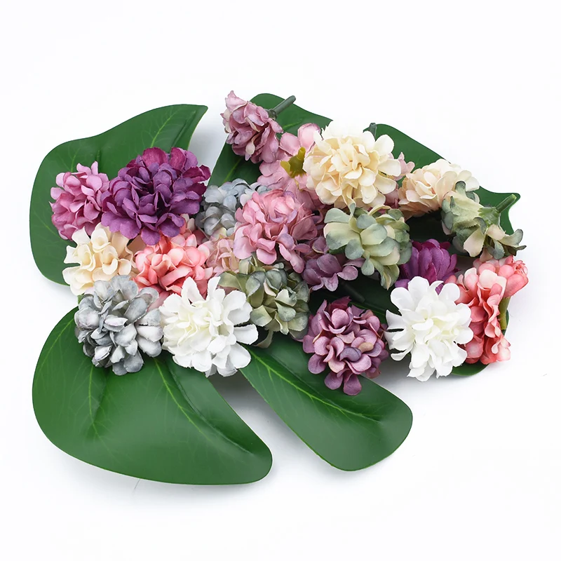 

6pcs Silk Carnation head flower wall Mother's Day decorative flowers bride brooch artificial flowers for party home decoration