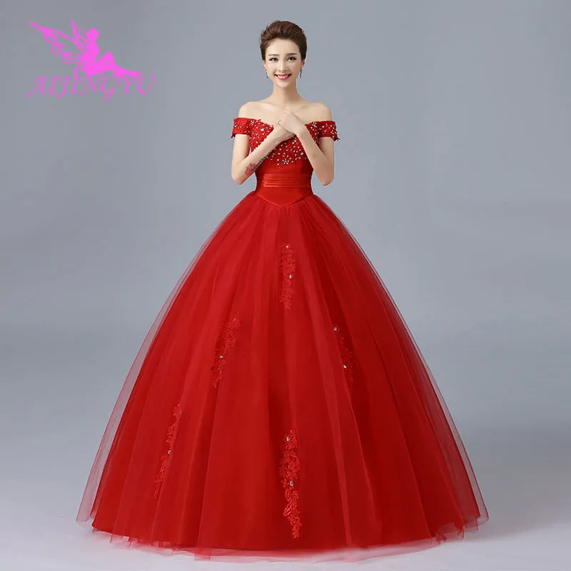 

AIJINGYU 2021 wholesale Customized new hot selling cheap ball gown lace up back formal bride dresses wedding dress WK870