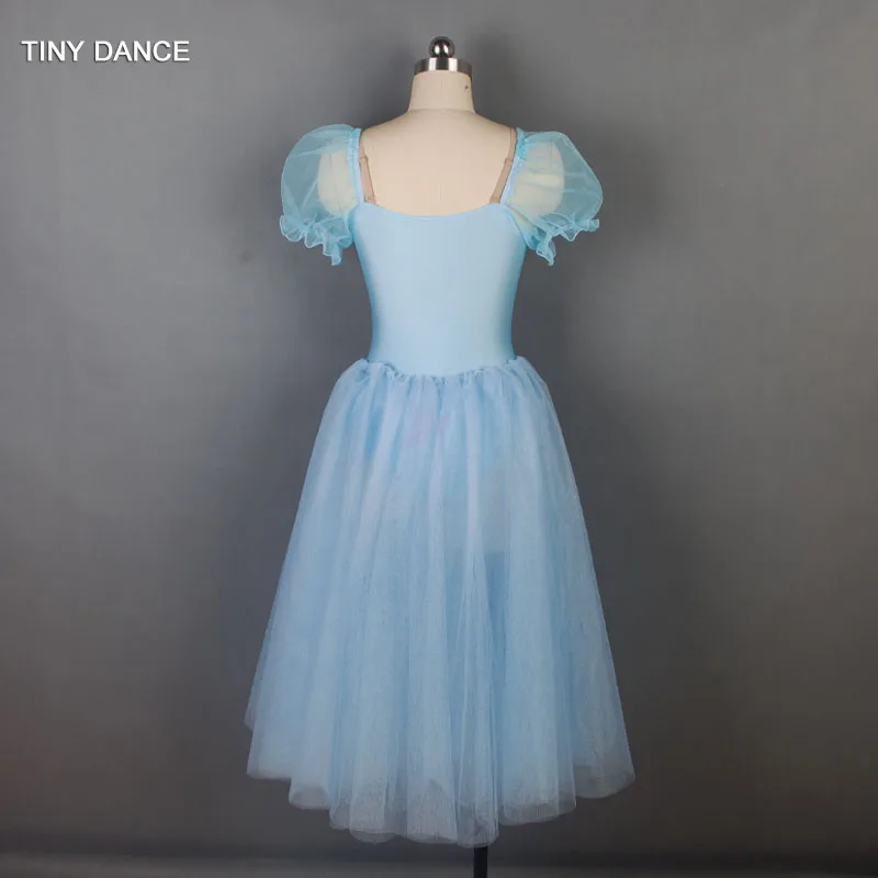 Бледно голубая/Розовая романтическая балетная танцевальная пачка с пышными