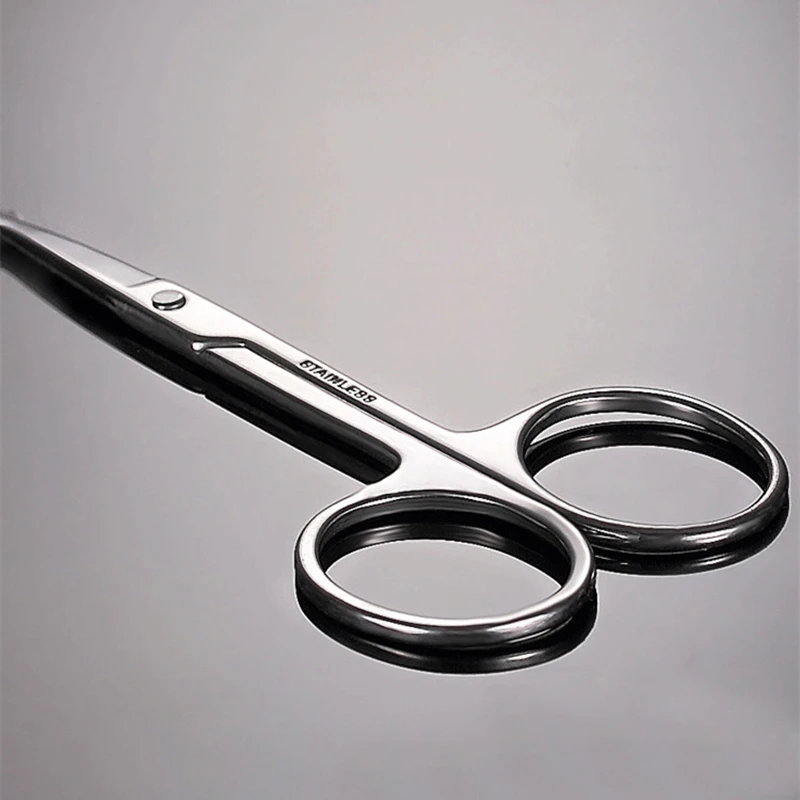 Круглые безопасные ножницы из нержавеющей стали для макияжа бровей триммер