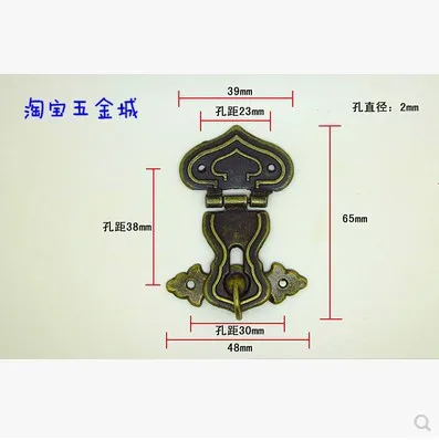

20 шт., латунные замки для шкатулок, 48x65 мм