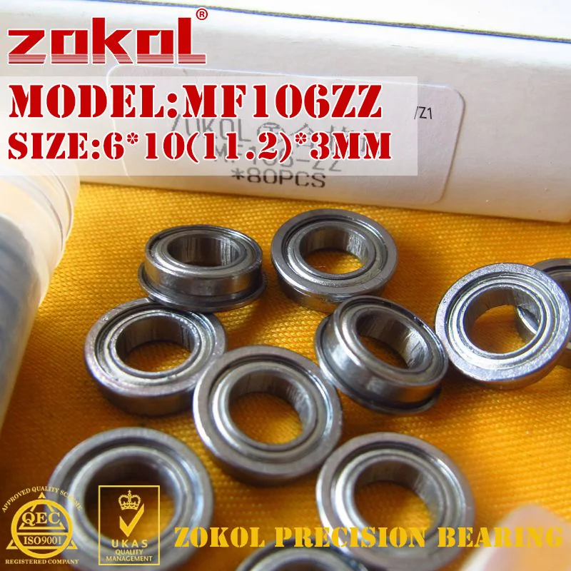 ZOKOL MF106 ZZ подшипник MF106ZZ такой же как F676ZZ фланцевый F676 радиальный шарикоподшипник