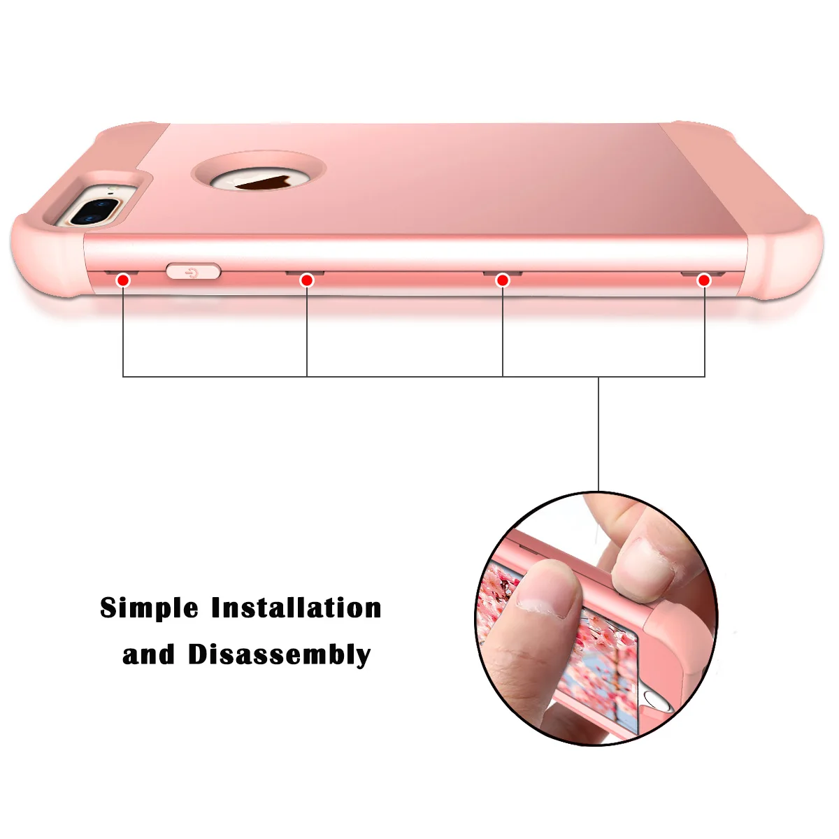 Ударопрочный защитный чехол для Apple iPhone 8/8 Plus ультра-тонкий Твердый Чехол-гибрид