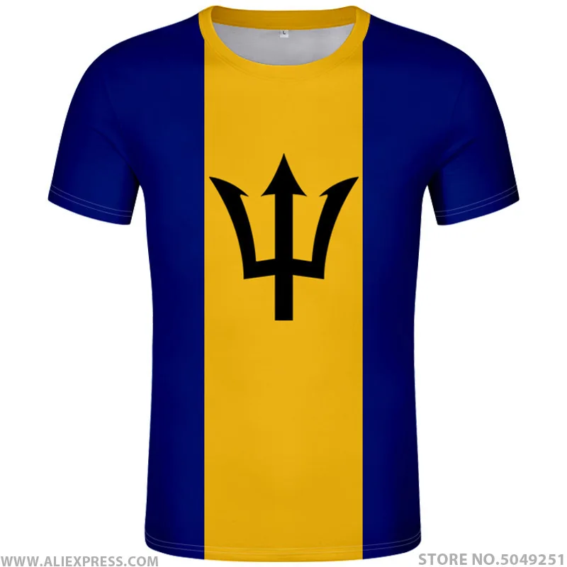 Барбадос футболка бесплатно пользовательский печать имя номер черный Фото серый