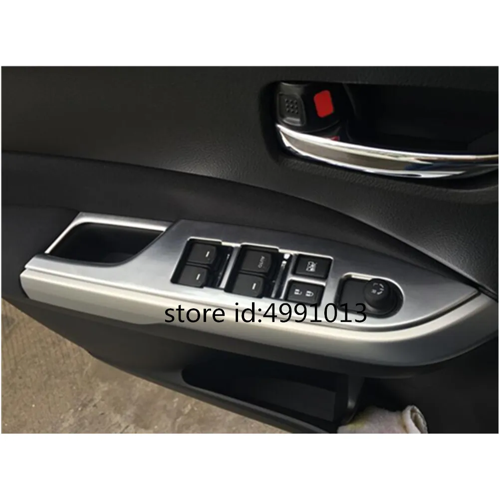 Car Body Door Window Glass Inner Panel Armrest Lift Switch Button Trim Frame Molding 4pcs For Suzuki Vitara 2016 2017 2018 2019 |