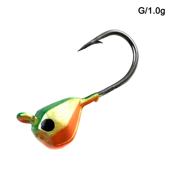 G 1g 5 Pcs Winter Ice Fishing Hook Lure Mini Metal Bait Fish Head Hook Bait Jigging Fishing Tackle KH889 - Цвет: G 1g