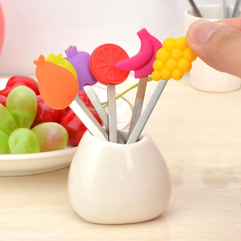 8 шт./компл. мультяшный набор вилок для фруктов праздвечерние вилки тортов