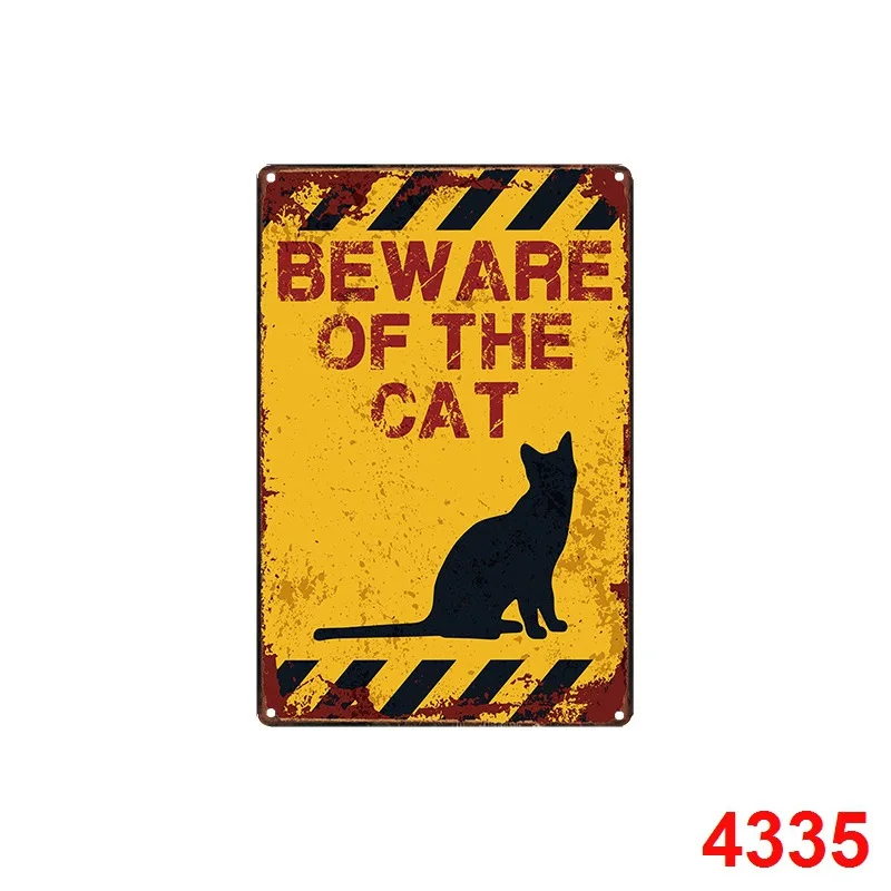 Amimals Beware BULL CAT RABBIT DOG жестяная вывеска настенная тарелка бар винтажная живопись персональный декор - Цвет: Многоцветный