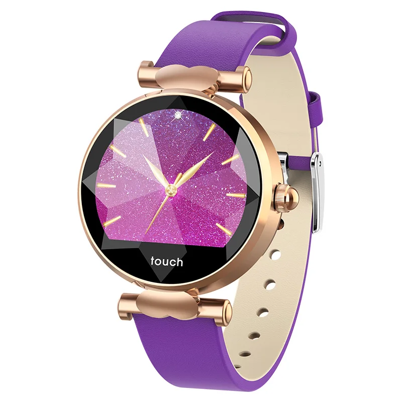 Gold Purple B80 женские Смарт-часы, водонепроницаемые, мониторинг сердечного ритма, шагомер, Bluetooth, для Android, IOS, фитнес-браслет, женские умные часы - Цвет: Gold Purple