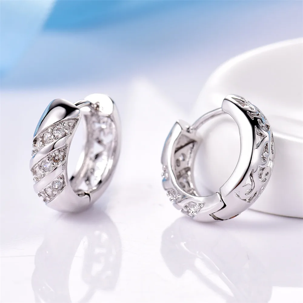 Женские серьги MOLIAM кольца с цирконом три ряда MLE161|huggies earrings for women|zircon hoop earringshuggie |
