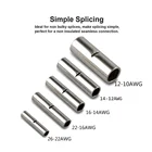 Неизолированные стыковые соединители с манометром 26-10 A.W.G, неизолированные обжимные клеммы для электрических проводов