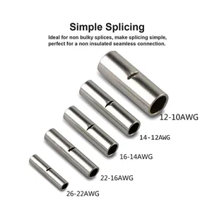 Неизолированные стыковые соединители с манометром 26-10 A.W.G, неизолированные обжимные клеммы для электрических проводов