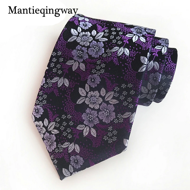 Mantieqingway 8 см цветочный галстук с рисунком для мужчин свадьбы деловой вечеринки