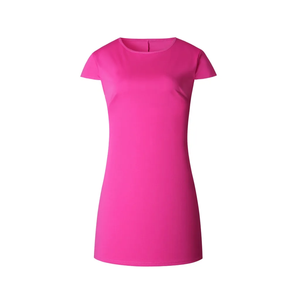 Платье футболка с коротким рукавом розовое 2018| |