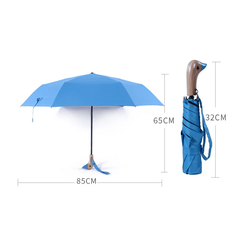 Зонт LDAJMW с деревянной ручкой и мультяшной уткой зонт от солнца дождя ручной