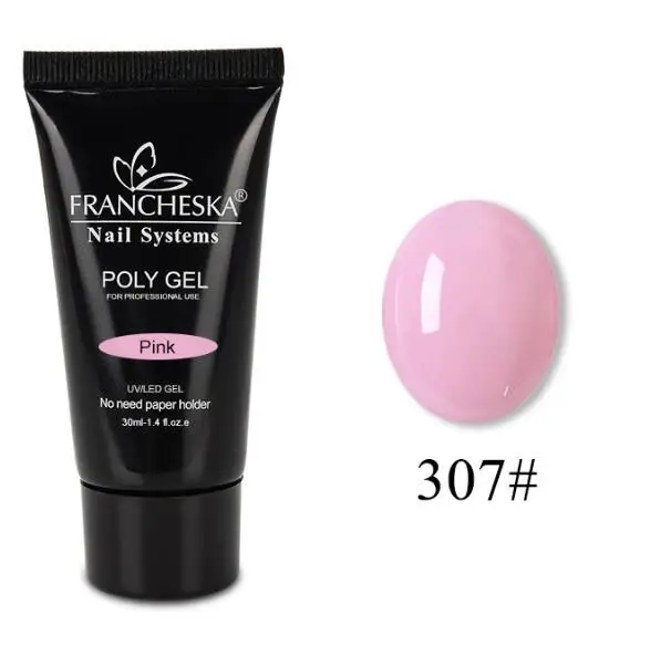 307 set 2 шт./компл. поли набором гелевых УФ акриловый строитель Polygel, быстро сохнут, наращивание ногтей искусство инструмент с креплением на кератиновых пластинах формы с украшением в виде кристаллов УФ-гель ломтик - Цвет: 307 set