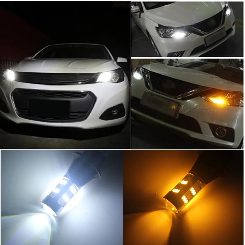 2 шт. BA15S BAU15S 1156 T20 7440 Светодиодные Автомобильные дневные ходовые огни сигнал