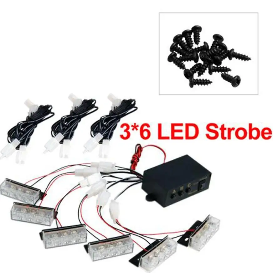 2018 Горячая Распродажа Автомобильный Стайлинг 18 LED Белый стробоскоп аварийный