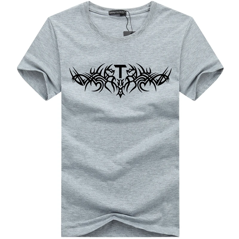 Мужская футболка с коротким рукавом и круглым вырезом размеры S-5XL