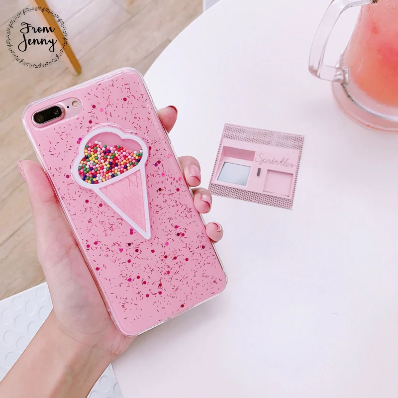 Прозрачный чехол для телефона с мороженым iPhone 7 7plus 6 6s Plus 8 8plus X|case for iphone|phone casescase plus
