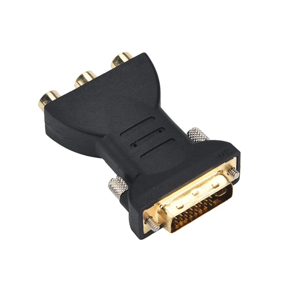 Высокое качество Адаптер Стандартный DVI-I 24 + 5 мужчин в черный 3 RCA Женский Разъем