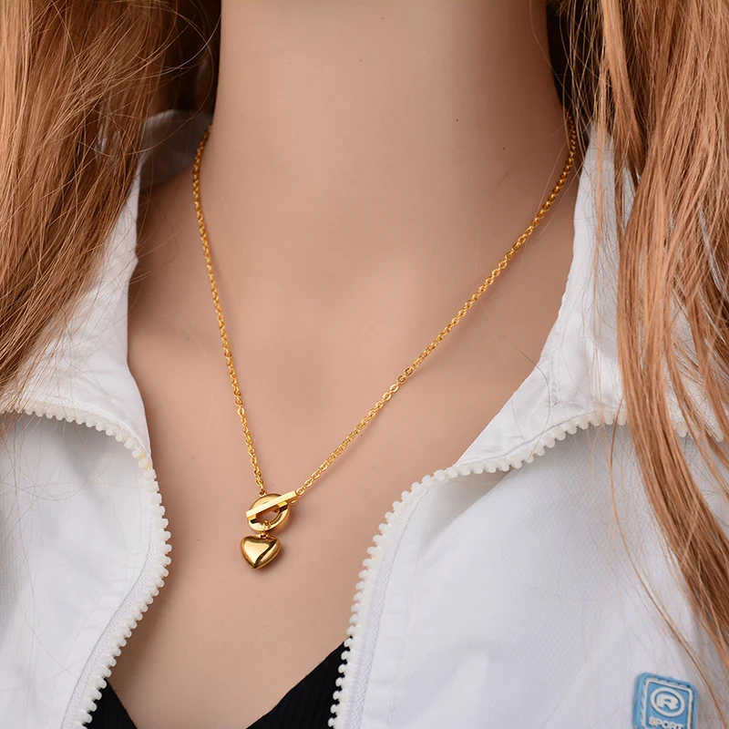 Цепочка с подвеской в форме сердца цвета розового золота|fashion jewelry|jewelry fashionfashion