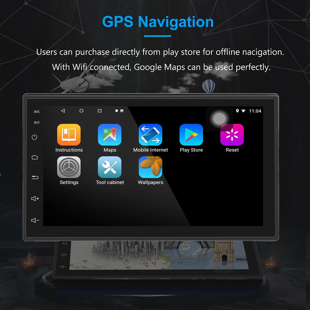 2G + 32G универсальное 2Din Android 8 1 автомобильное радио RDS для универсального GPS 1024x600 Wifi