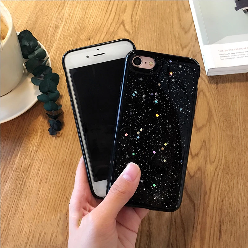 Чехол из мягкого ТПУ с блестками для iPhone 6 s plus 6s 7 8 X |