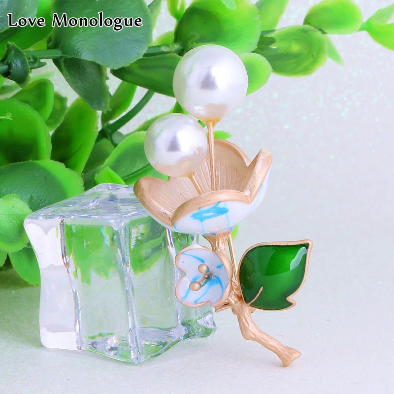 Женская эмалированная брошь с искусственным жемчугом|enamel brooch pin|pins for womenbrooch pins women