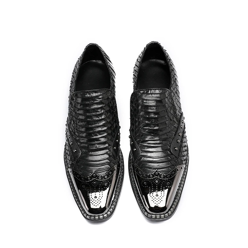 Мужские деловые туфли оксфорды черные однотонные кожаные с круглым носком обувь